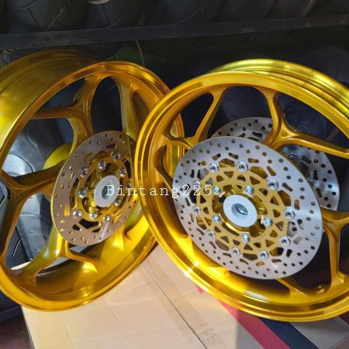 Velg Axio R15 V3 Vixion R MT15 double disk depan tapak lebar hitam