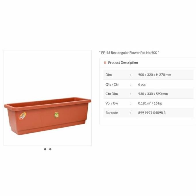 Pot Persegi Panjang Lion Star Fp - 48 Rectangular Flower Pot No. 900