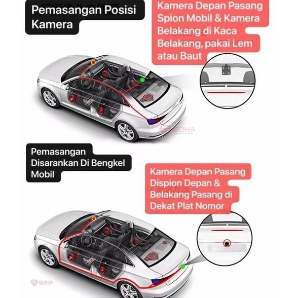 Spot Barang  Am-30 Kamera Mobil Spion Cctv Mobil Dvr Dasbor Cam Di Spion 2 Kamera Depan Belakang Ful