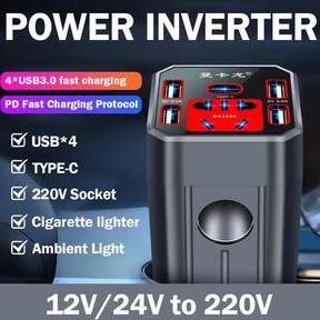 Inverter Mobil Inverter Listrik Mobil Car Power Inverter Inverter 12V Ke 220V Charger Mobil 2 Usb Le