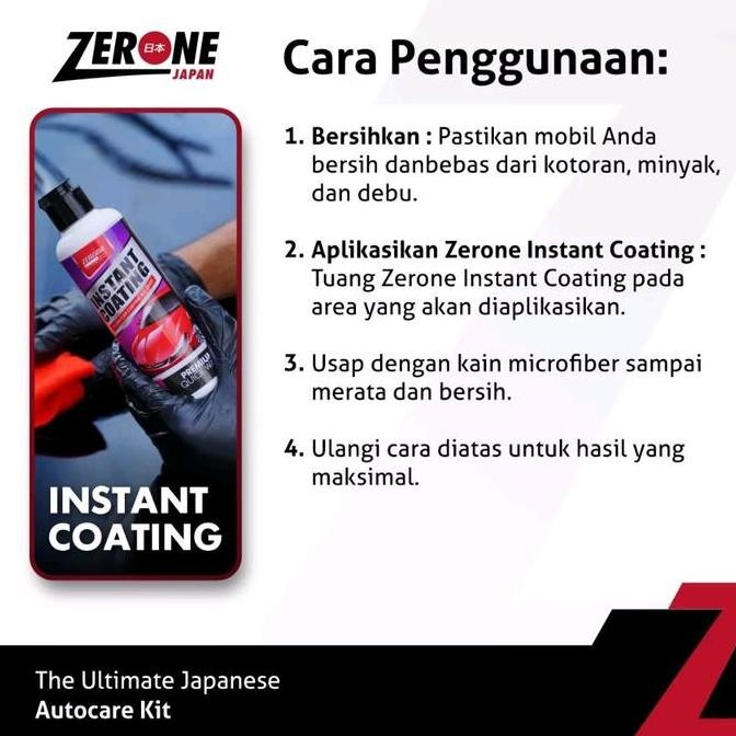 Paket Coating Mobil Paket Zerone Japan Glass Super Cleaner / Interior Cleaner / Semi Nani Coating Co