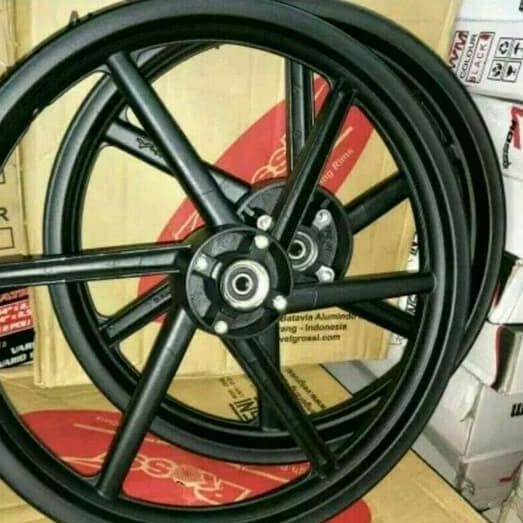 VELG RECING LEBAR ROSSI PALANG 6 SUPRA X 125 DOUBLE DISC HITAM