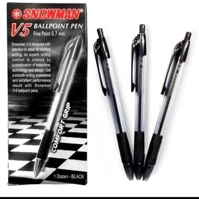 

TERBARU! pulpen snowman V5 0.7mm 1 pack 12 pcs
