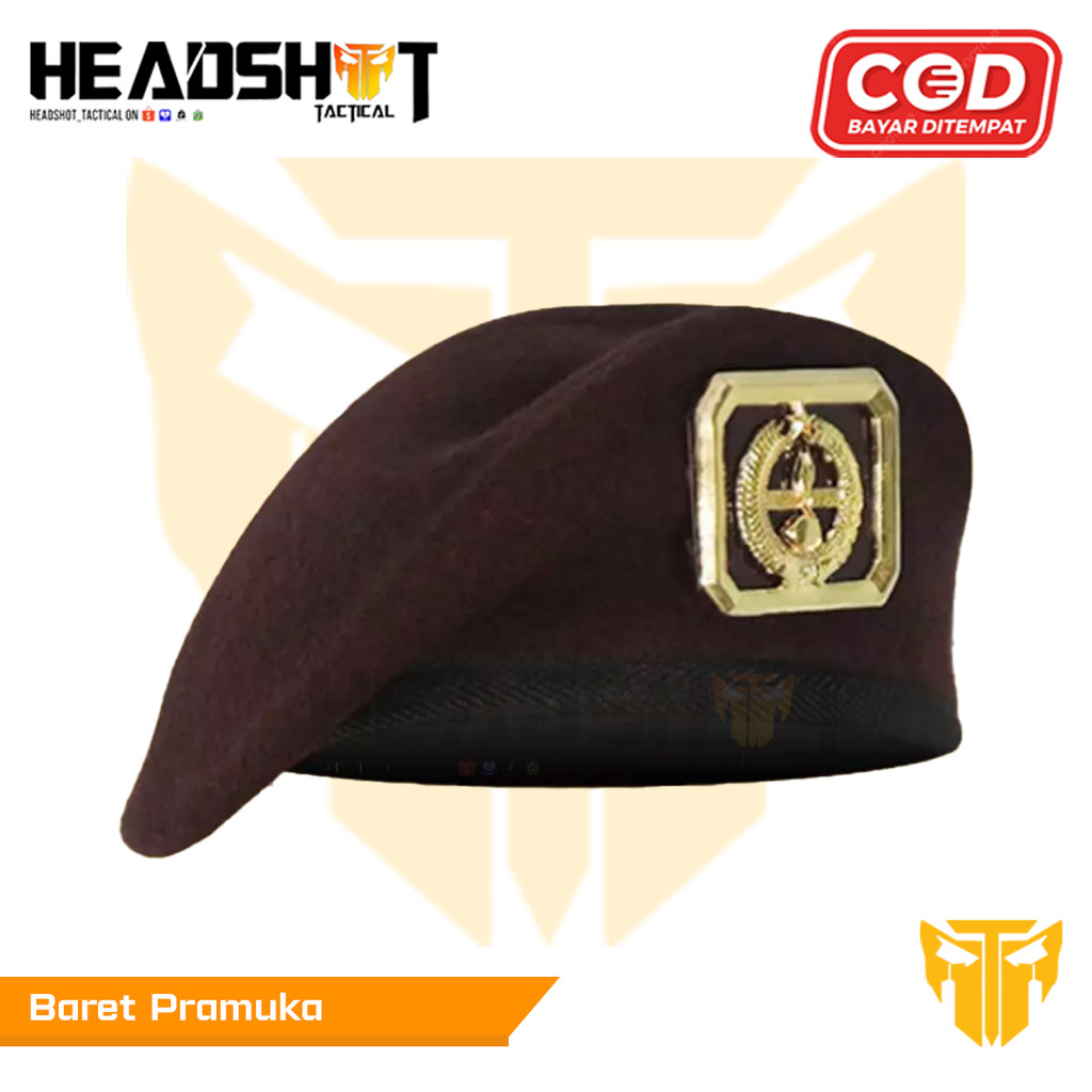 Baret Pramuka Camel Premium - Topi Baret Camel Pramuka - Topi Pramuka Coklat Baret Camel - Baret Pra