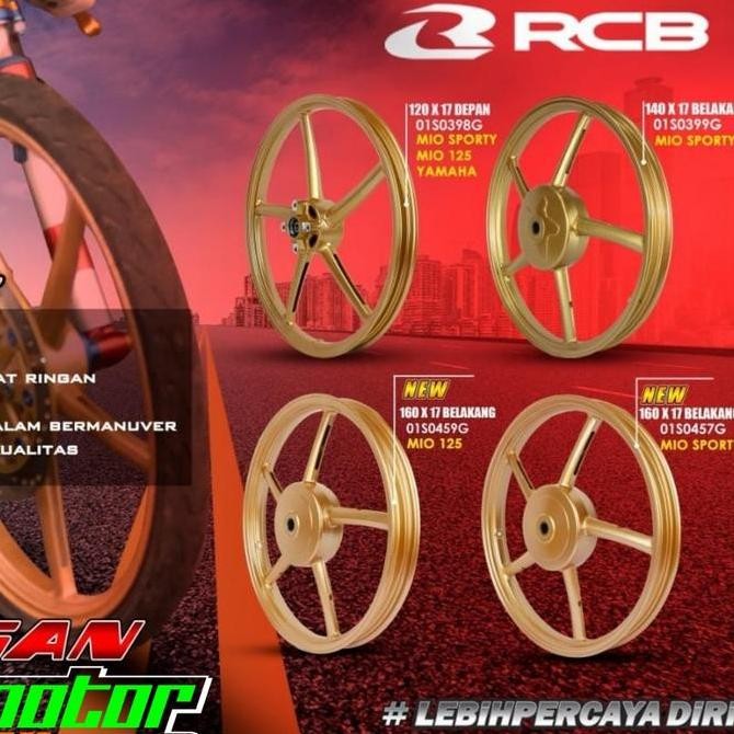 Velg RCB Sp522 Mio Xeon Ring 17 Depan Belakang 120 140 160 x 17 Gold