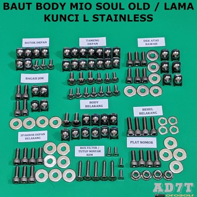 Baut Body Mio Soul Old / Lama Kunci L Stainless Asli