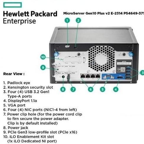 Hpe Proliant Microserver P54649-371 Gen10 Plus V2 E-2314 16Gb 1Tb New Stok
