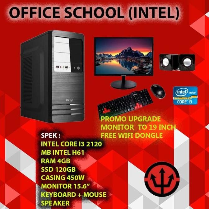 Rakitan Pc Komputer Office Kantor Sekolah Intel Core I3 Lengkap New Stok