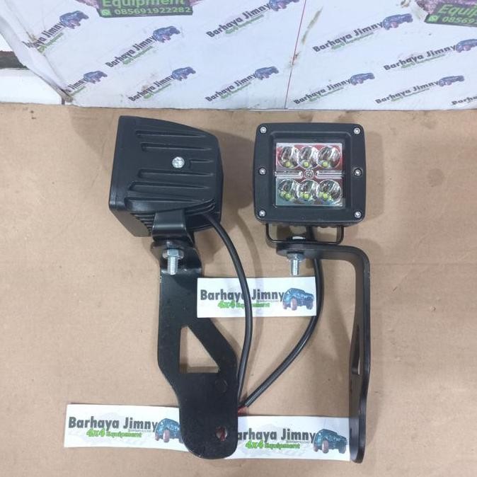 LAMPU TEMBAK LED KATANA SET BREKET ENGSEL PINTU JIMNY MODEL RUBICON