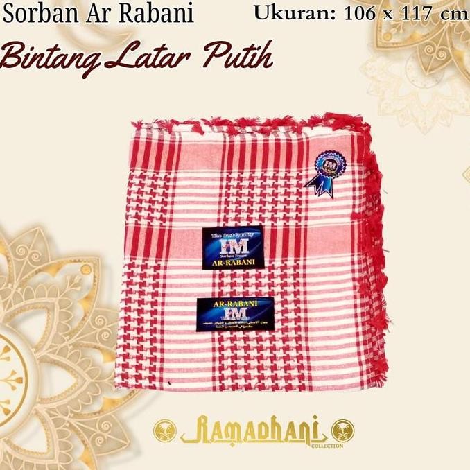 baru  Sorban Bintang Rabbani Tenun Latar Putih
