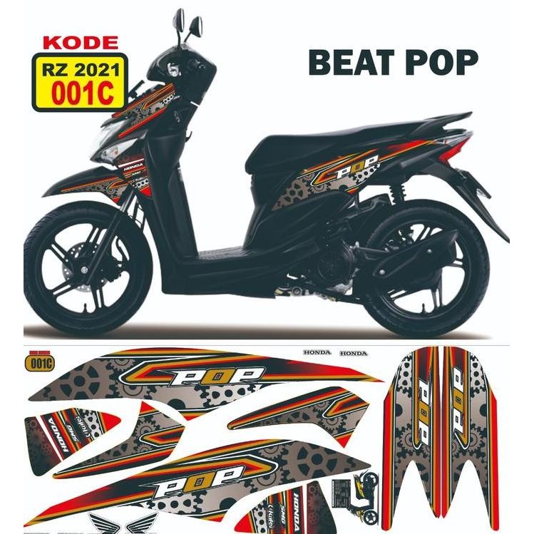Striping Beat Pop Variasi Stiker Sticker Scotlite Skotlet Motor