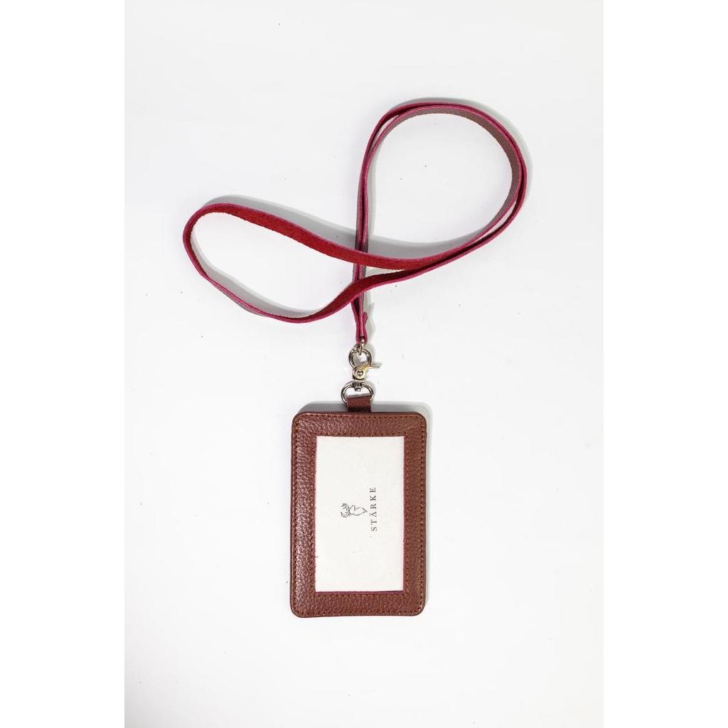 

READY Tempat Name Tag Bahan Kulit Asli STARKE Hustle Hog Maroon Tekstur NEW