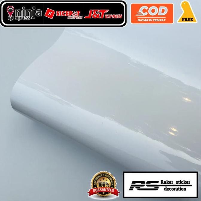 stiker skotlet putih glossy sticker white mengkilat kualitas premium