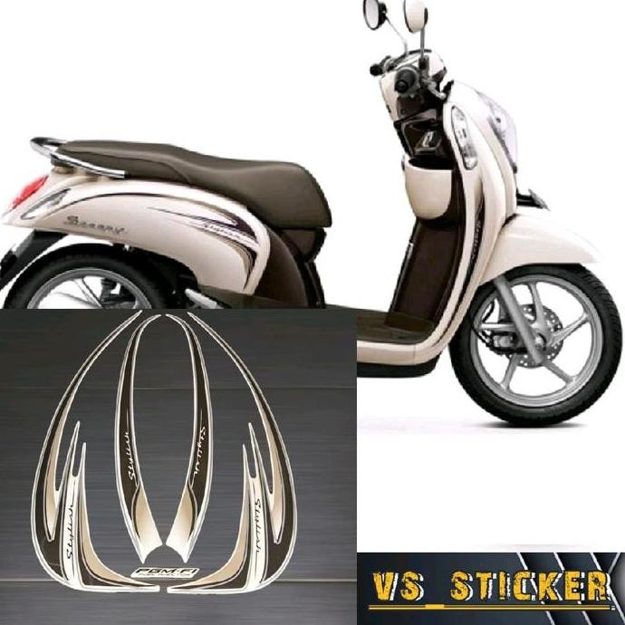 STRIPING HONDA SCOOPY STYLISH 2014 2015 Motorcycle Gold Sepeda