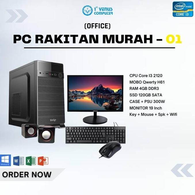 Pc Rakitan Komputer Qwerty - 01 (Office) New Stok