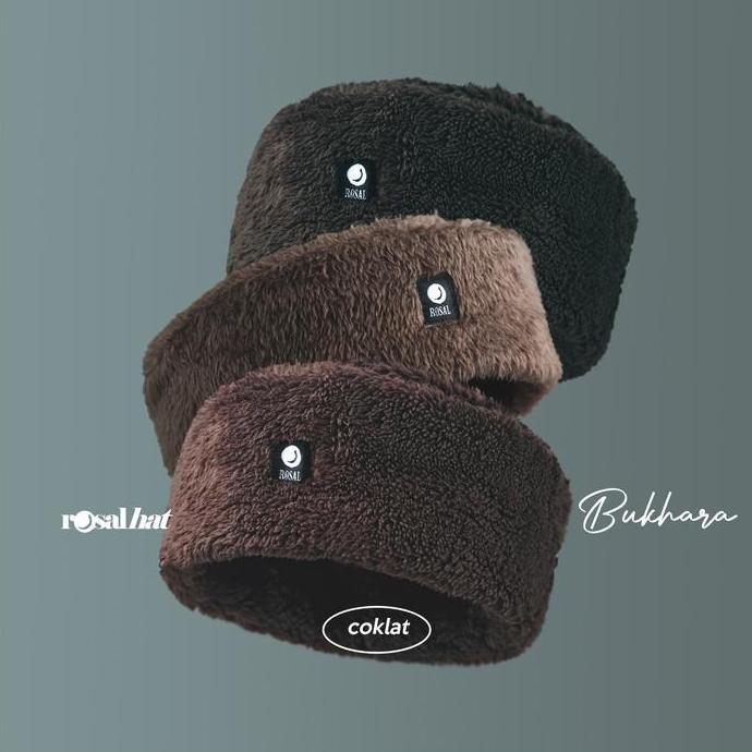 baru  Peci Bukhara Rosal - Songkok Pria Muslim Bulu Rusia Rosalhat