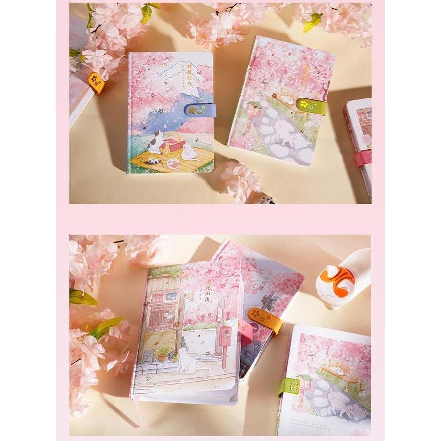 

READY BUKU DIARY AESTHETIC GAMBAR KUCING SAKURA CHERRY BLOSSOM BINDER JOURNAL PLANNER ANAK TRANSPARAN BUKU CATATAN HARIAN ANAK SEKOLAH MOTIF KARTUN LUCU LOOSE LEAF NOTEBOOK MEMO BISA DILEPAS GAYA JEPANG DAN KOREA NEW