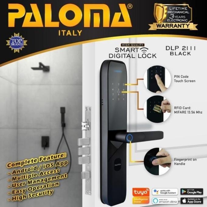 Paloma Dlp 2111 Digital Lock Smart Home Kunci Pintu Finger/Pin 2116