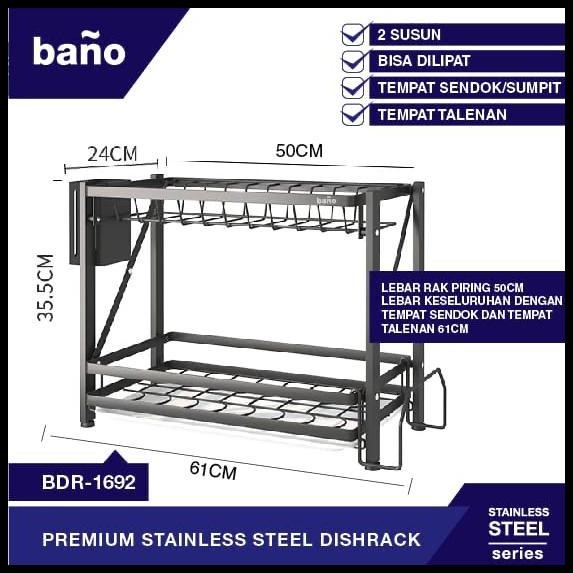 Rak piring stainless 2 susun
