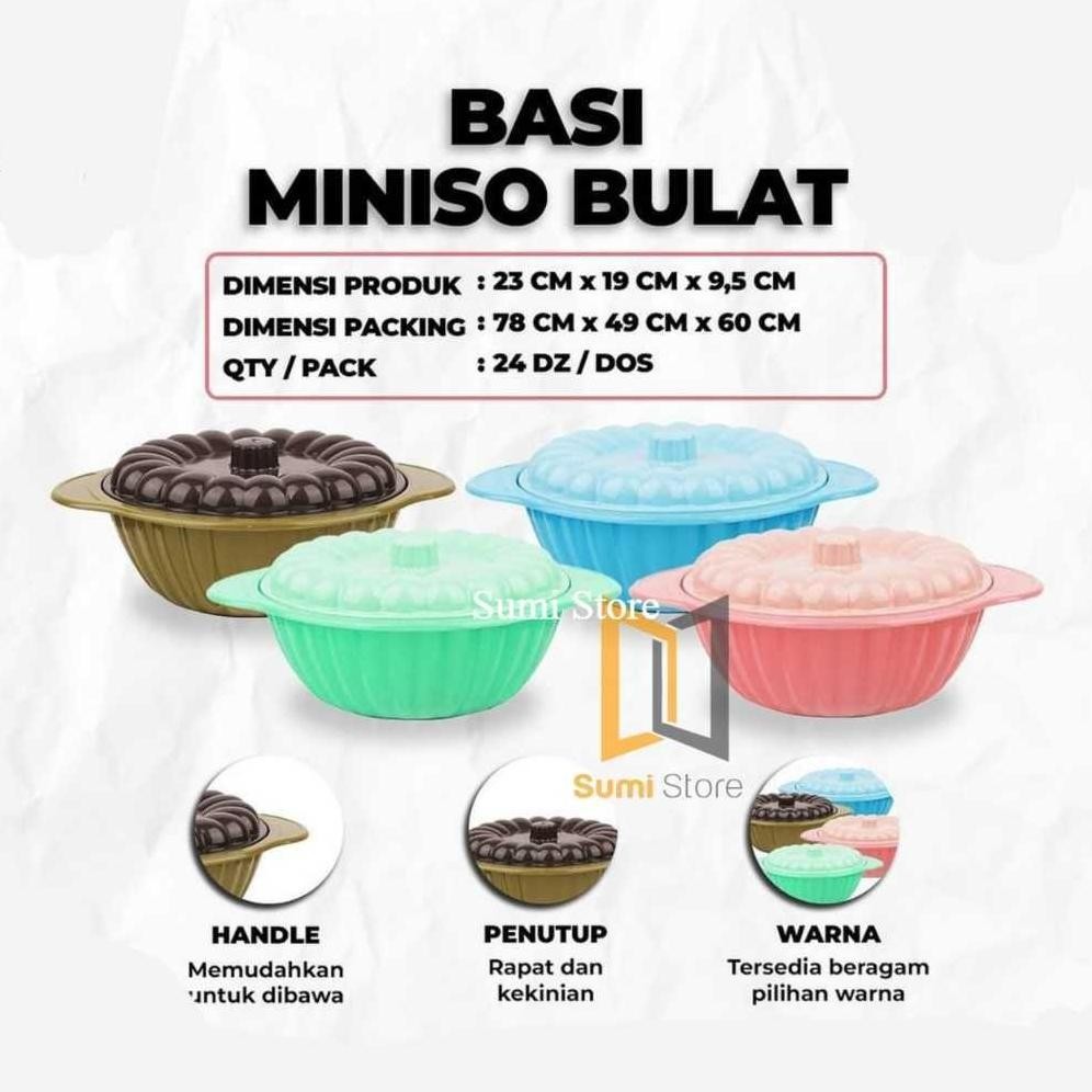 [3 & 6 Pcs] Basi Miniso Bulat / Basi Prasmanan Bulat/ Basi Prasmanan Plastik Bulat Baru