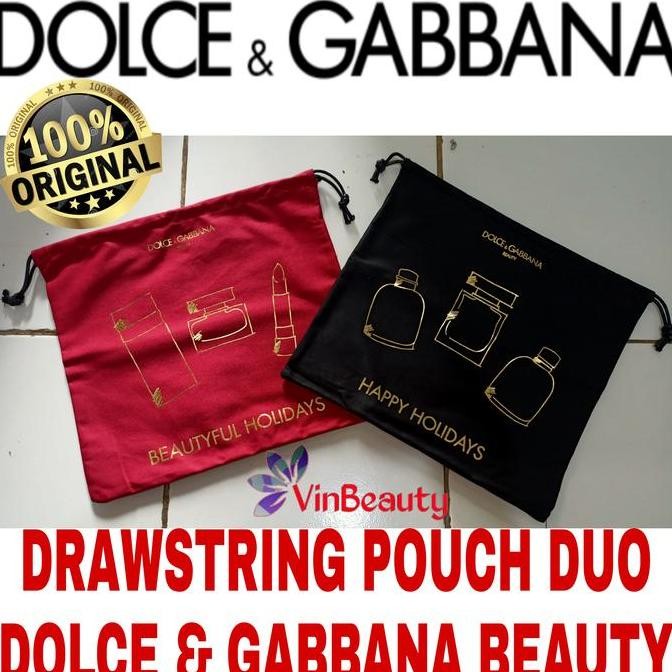 OriginaL Drawstring Pouch Duo Dolce & Gabbana Beauty Black & Red