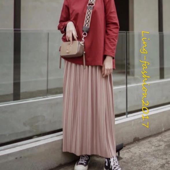 Rok Plisket Lurus Rok Plisketrok Muslimrok Lurus