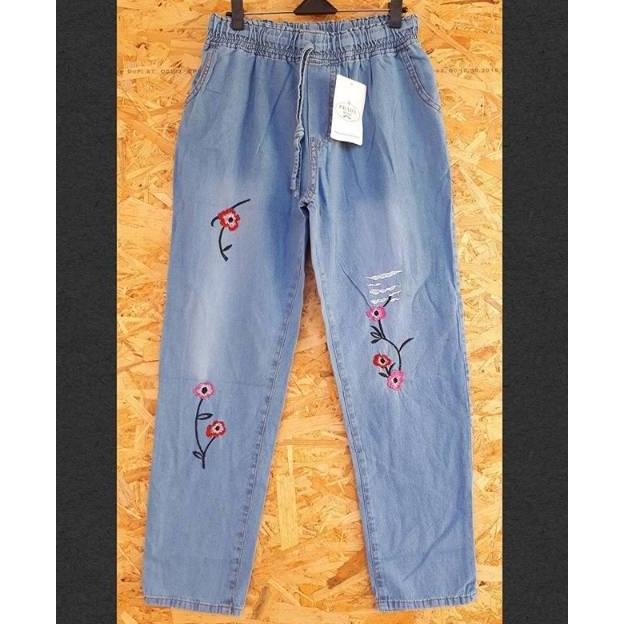 New - Celana Panjang Boyfriend Bordir Bunga / Baggy Bordir Bunga / Celana Panjang Baggy Bordir Bunga