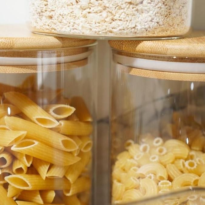 Toples Kue Kering Lebaran Kaca Bening Cantik Minimalis 550 950ML Winox