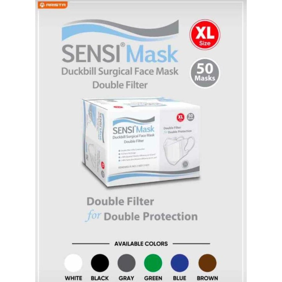 Masker Sensi Duckbill 4 ply Original Sensi isi 50 Xl (Extra Large)