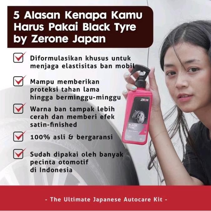 Zerone Japan - Black Tyre 255 Ml The Ultimate Japanese Autocare Kit Zerone Black Tyre Semir Pengkila