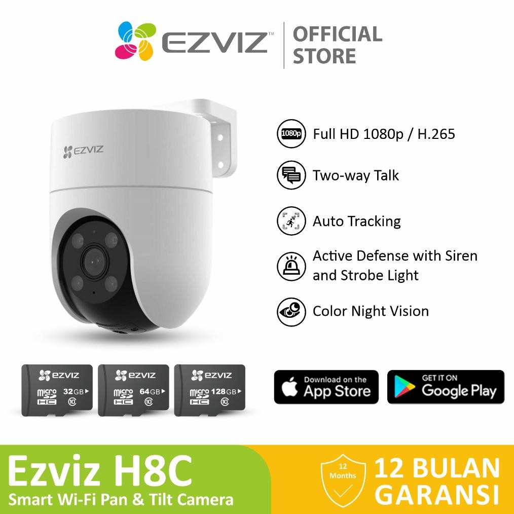 NEW Ezviz H8c 2MP Smart Home IP Camera CCTV Outdoor w/SD Card 64/128/256GB [terbaik][terlaris]