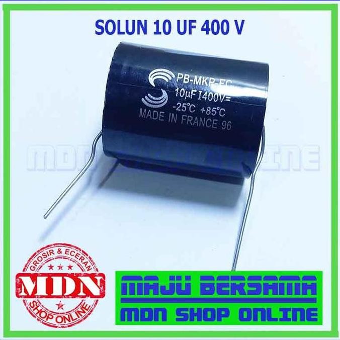 SOLUN 10 UF - KAPASITOR 10 UF 400V - KAPASITOR TWEETER KUALITAS BAGUS