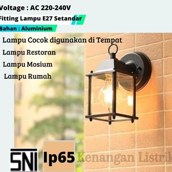 Lampu Tempel Dinding Taman Minimalis Kotak
