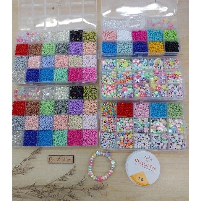 Paket Mainan Diy Mainan Anak Meronce Manikmanik Meronce Gelang Kalung Straf