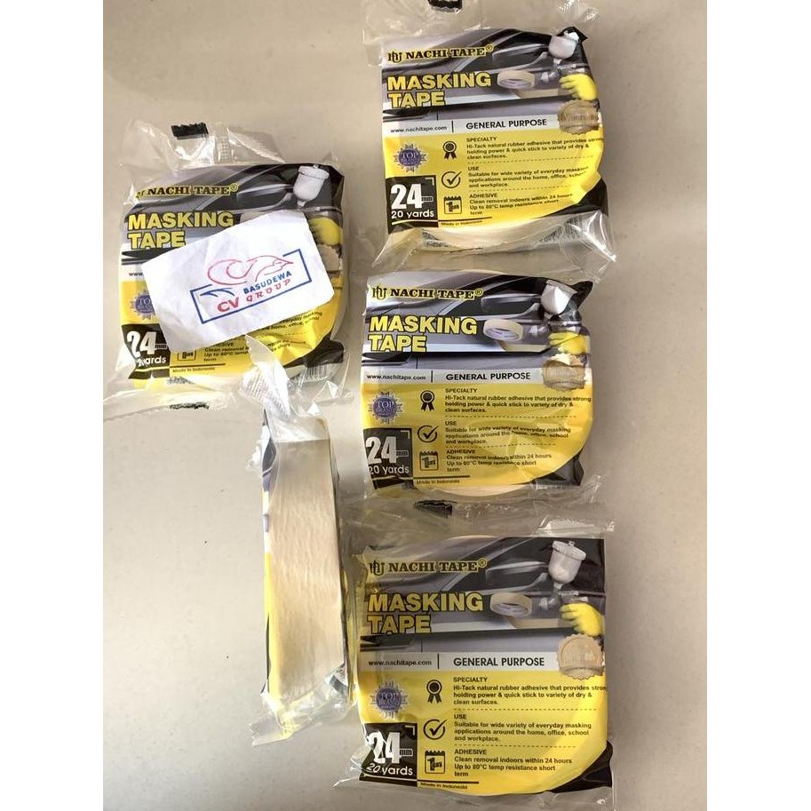 

Nachi Masking Tape Lakban Isolasi Kertas Nachi 24Mm