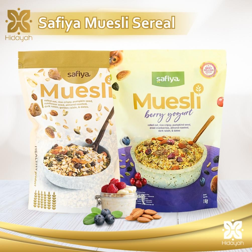 

Muesli 1 Kg Safiya With Almond | Muesli Safiya Sereal Diet Sarapan Makanan Sehat