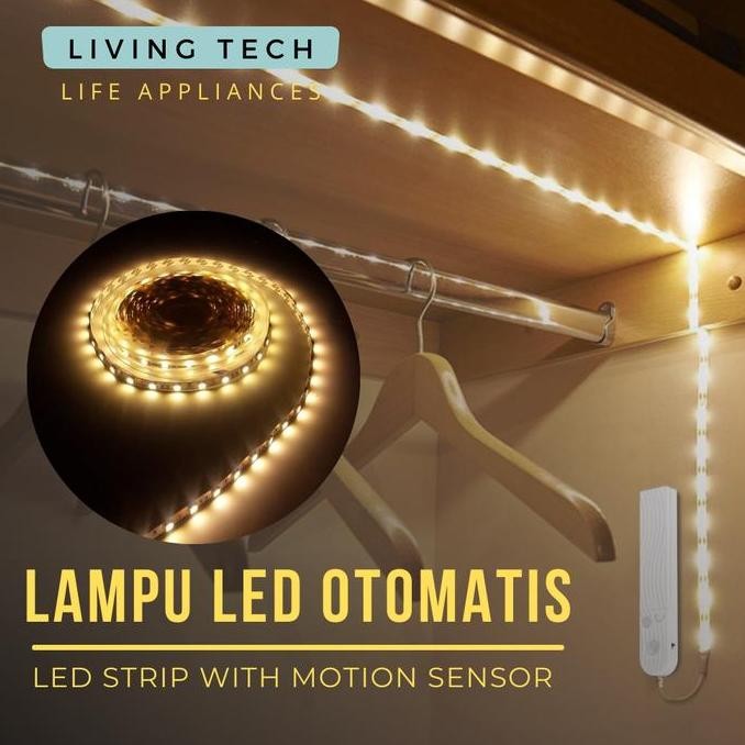 Lampu LED Strip Otomatis Warm Lht Lampu LED Otomatis Sensor Gerak