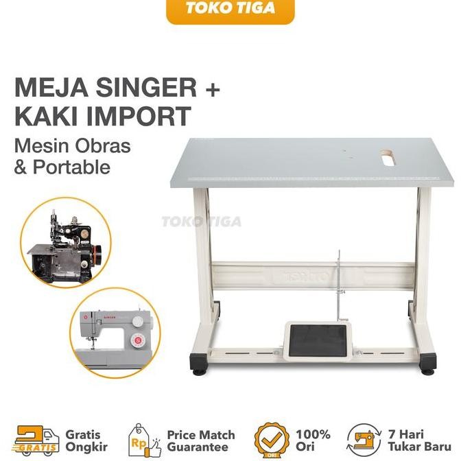 Meja dan Kaki Mesin Jahit Obras Tradisional & Portable