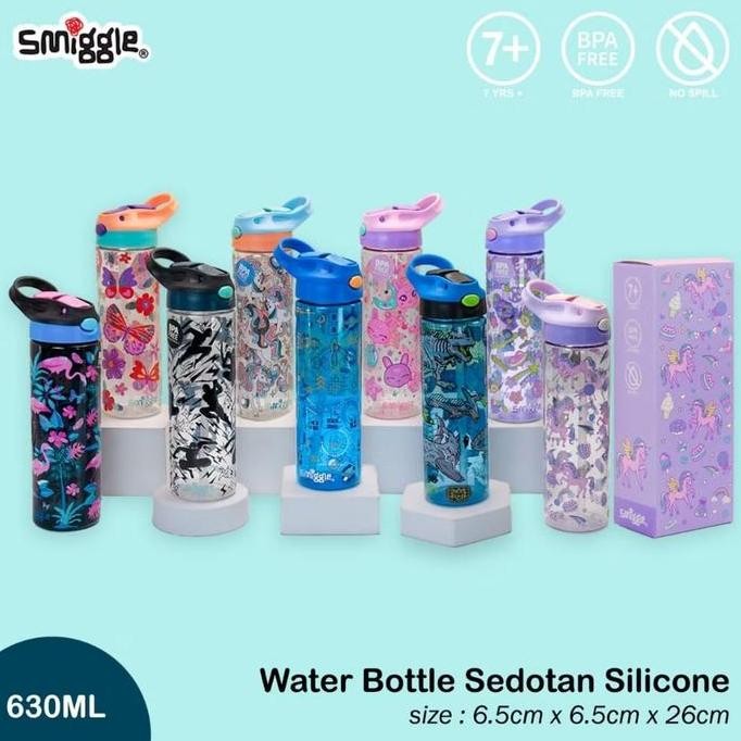 BOTOL MINUM WATERBOTTLE SMIGGLE SEDOTAN SILIKON 630ML BPA FREE