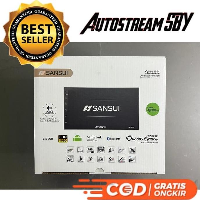 BEBAS ONGKIR - Head Unit Android 7 Inch Sansui Classic Series RAM 2/32GB | Android Mobil, Head Unit 