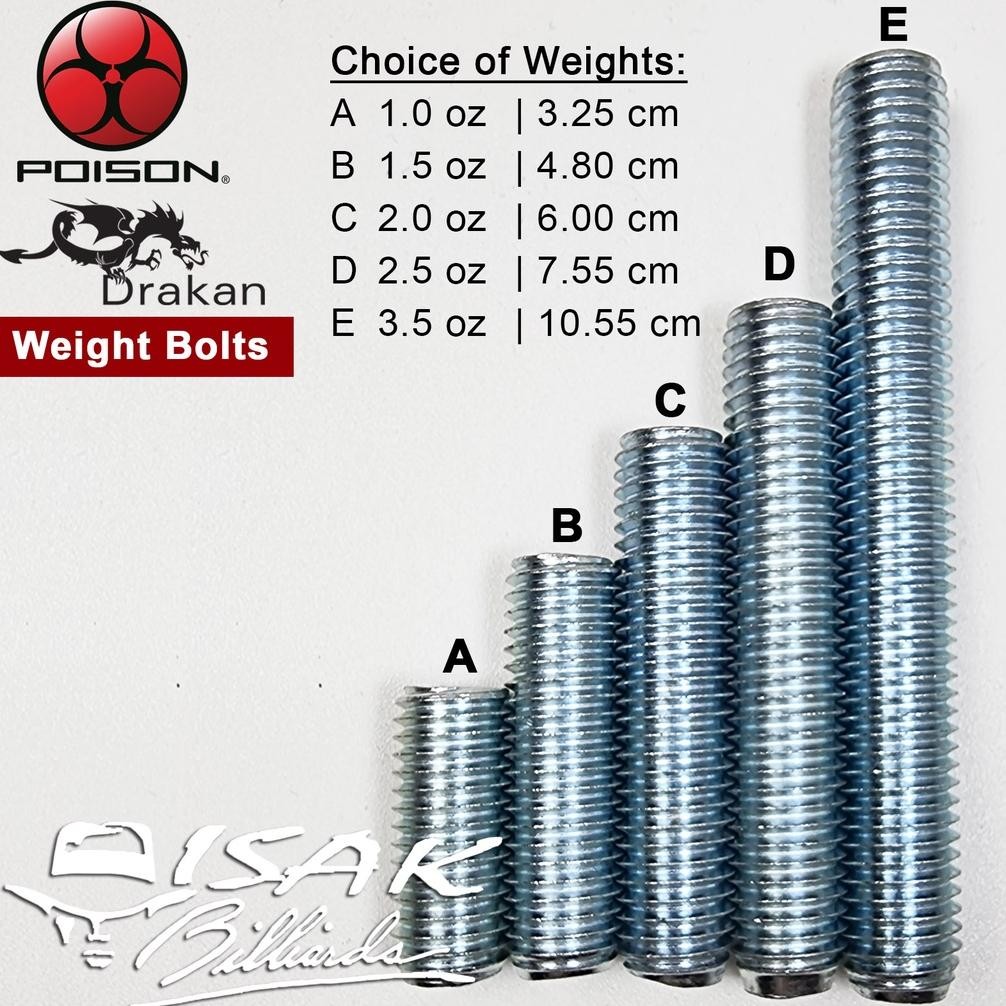 Termurah Poison Drakan Weight Bolt - Baut Pemberat Stick Billiard Biliar Poison Cue N-132