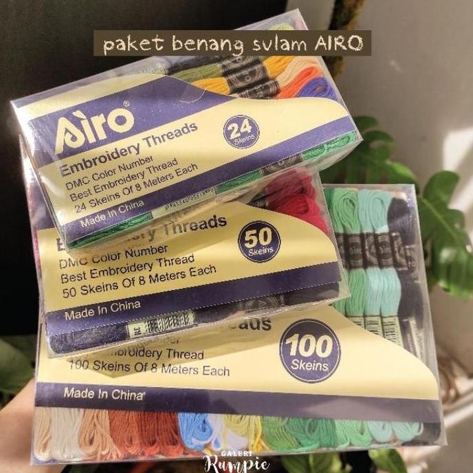 ADA Paket Benang Sulam AIRO 24/50/100pcs