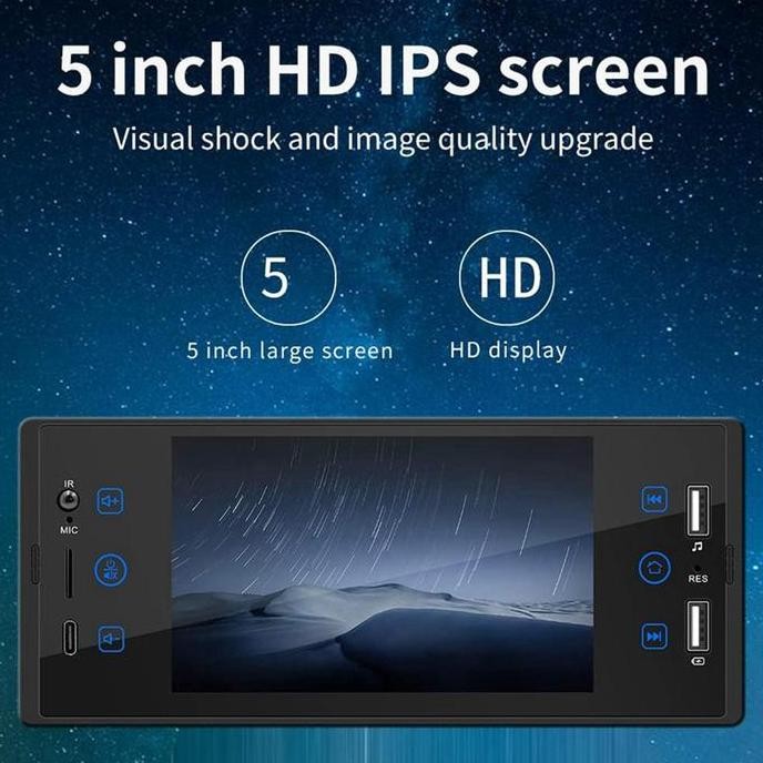 NEW Tape mobil headunit single din layar 5 inch touchscreen bluetooth mirrorlink dual USB