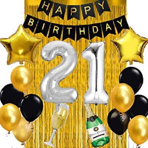 Premium Balon ulang tahun Gold/balon dekorasi set/balon foil/balon huruf