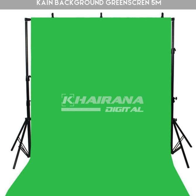 TERMURAH - Kain Background Backdrop Studio Foto green screen zoom besar HIJAU 5m