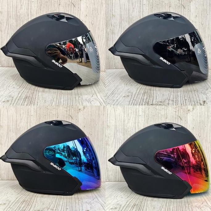 HELM RSV SV300 SOLID BLACK DOFF PAKET GANTENG  / HELM DOUBLE VISOR RSV