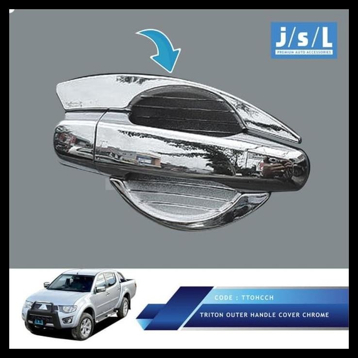 DISKON MITSUBISHI TRITON OUTER HANDLE COVER CHROME/AKSESORIS TRITON 