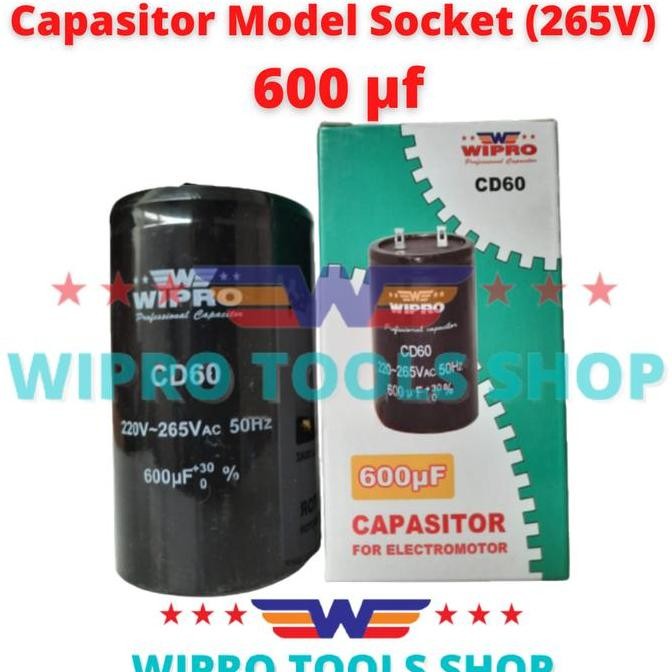 HARGA DISC - Kapasitor Capasitor Model Socket 265V - 600 mf uf WIPRO