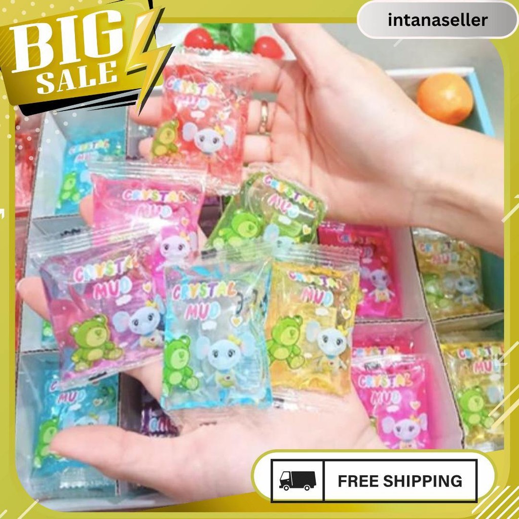Enisoo Store - Paket Jualan 1 Box Isi 72 Pcs Mainan Slime Crystal Mud Jumbo Edition / Slime Glitter 