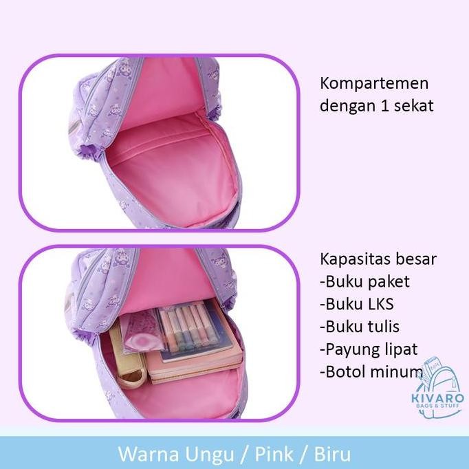 

Diskon Tas Kuromi Cewek Anak Sd Ransel Besar 45Cm Warna Ungu Pink Biru | 0891 Kivaro Motif Fashion